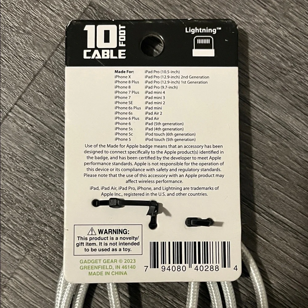 10ft White USB Cable
